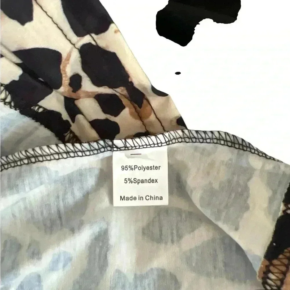 NEW Leopard Color Block Maxi Dress Size Large Casual Chic Flowy - Picture 11 of 11